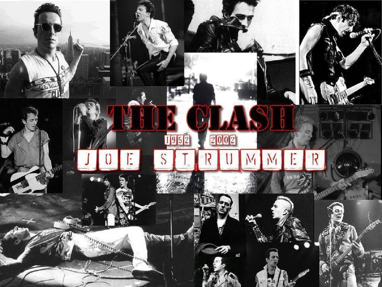 The Clash Joe Strummer Commemorative Collage Wallpaper