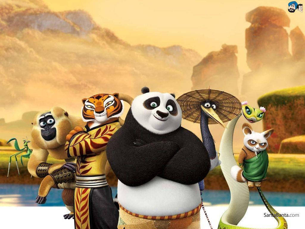 The Fierce Warrior Panda And His Comrades Wallpaper