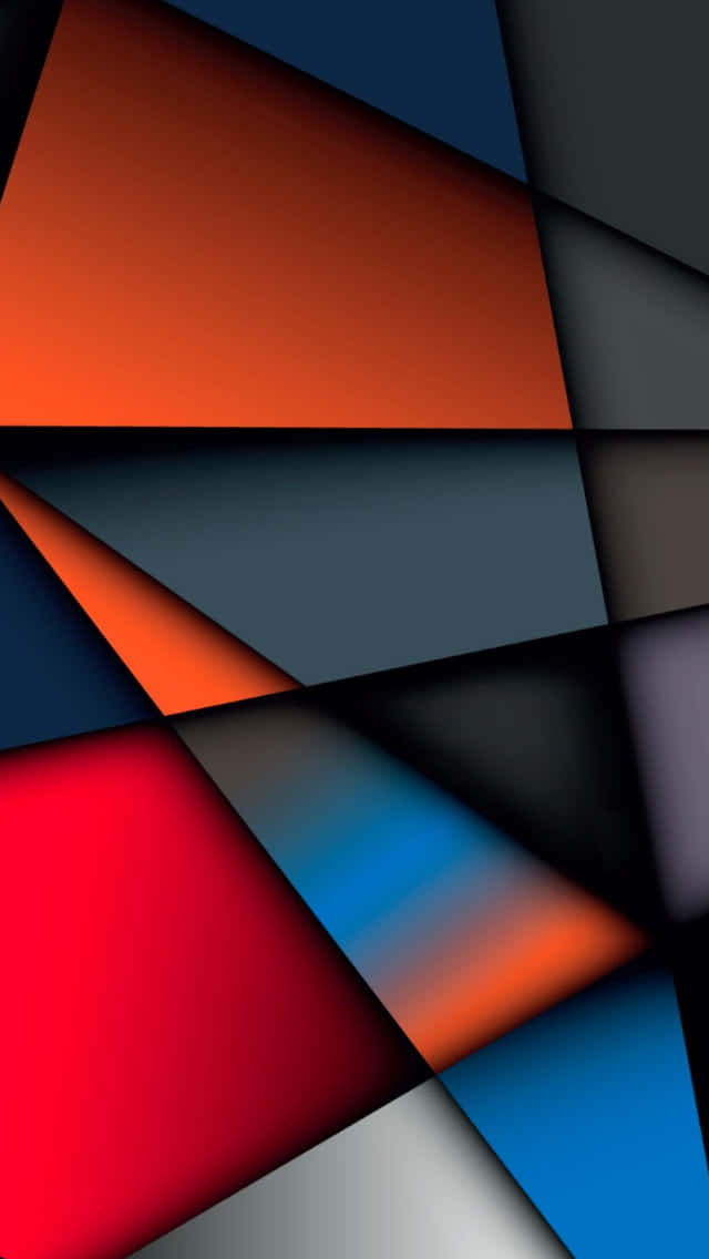 The Geometric Iphone With Its Bright Colors And Shapes Wallpaper