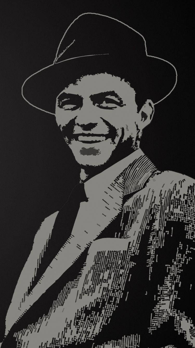 The Golden Voice: Digital Artwork Of Frank Sinatra Wallpaper