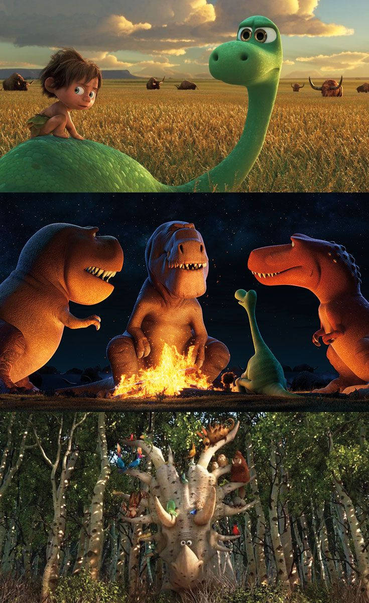The Good Dinosaur Three Photo Collage Wallpaper