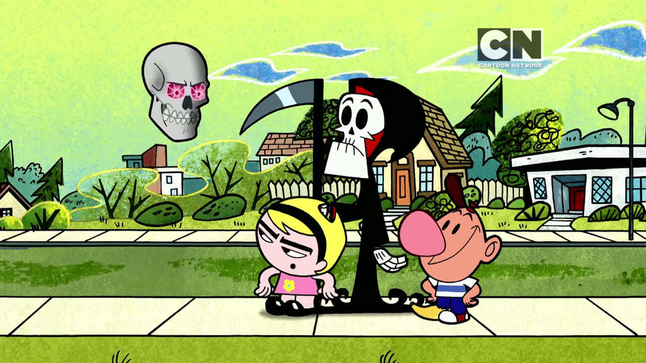 The Grim Adventures Of Billy And Mandy - Unforgettable Trio In Action Wallpaper