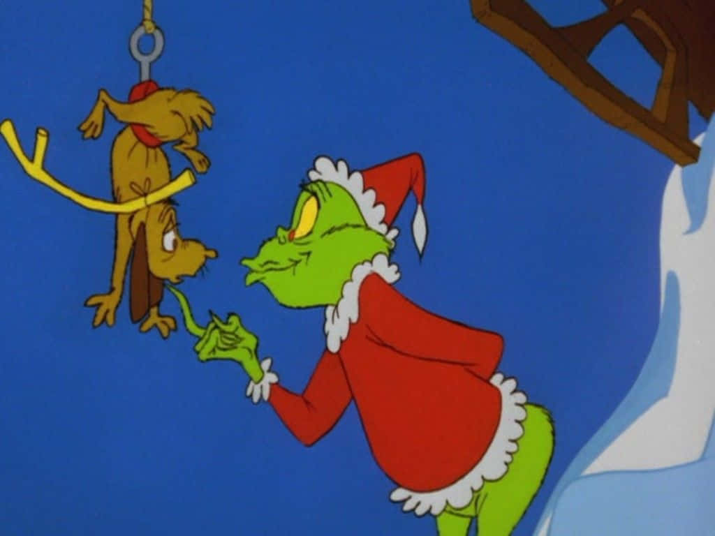 The Grinch And The Santa Claus Wallpaper