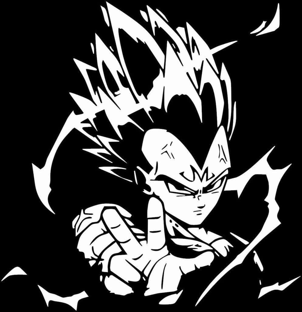 The Iconic Vegeta In Black And White Wallpaper