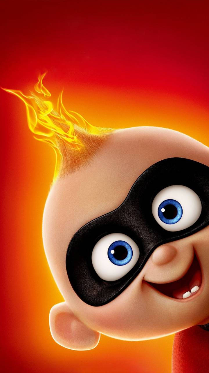 The Incredibles Jack-jack In Flaming Hair Wallpaper
