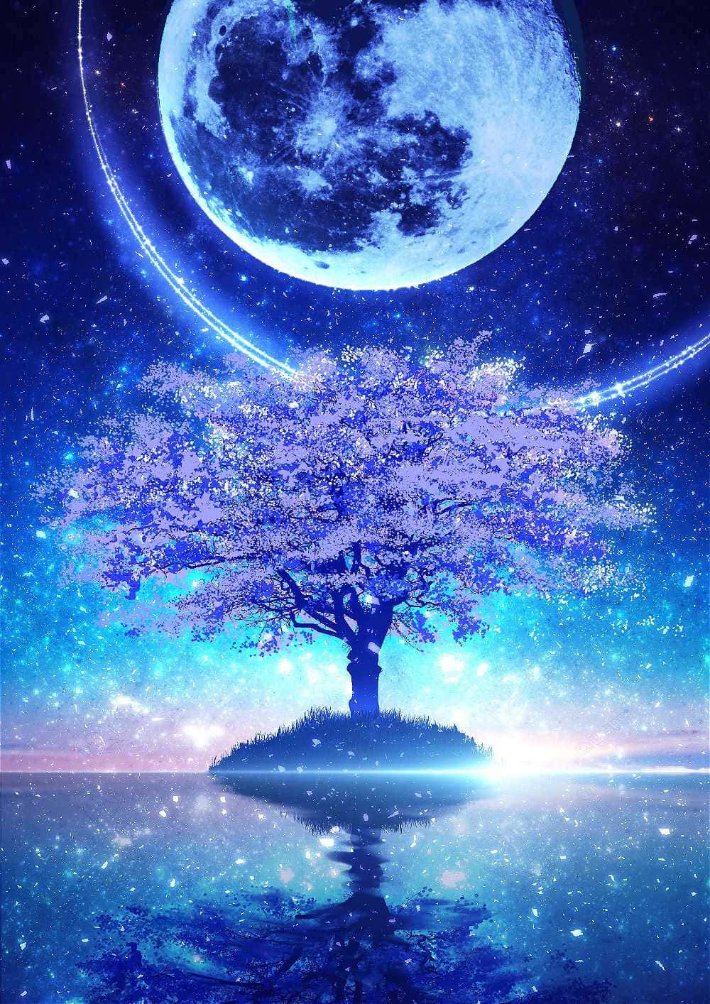 The Magical Cool Moon In The Night Sky Wallpaper