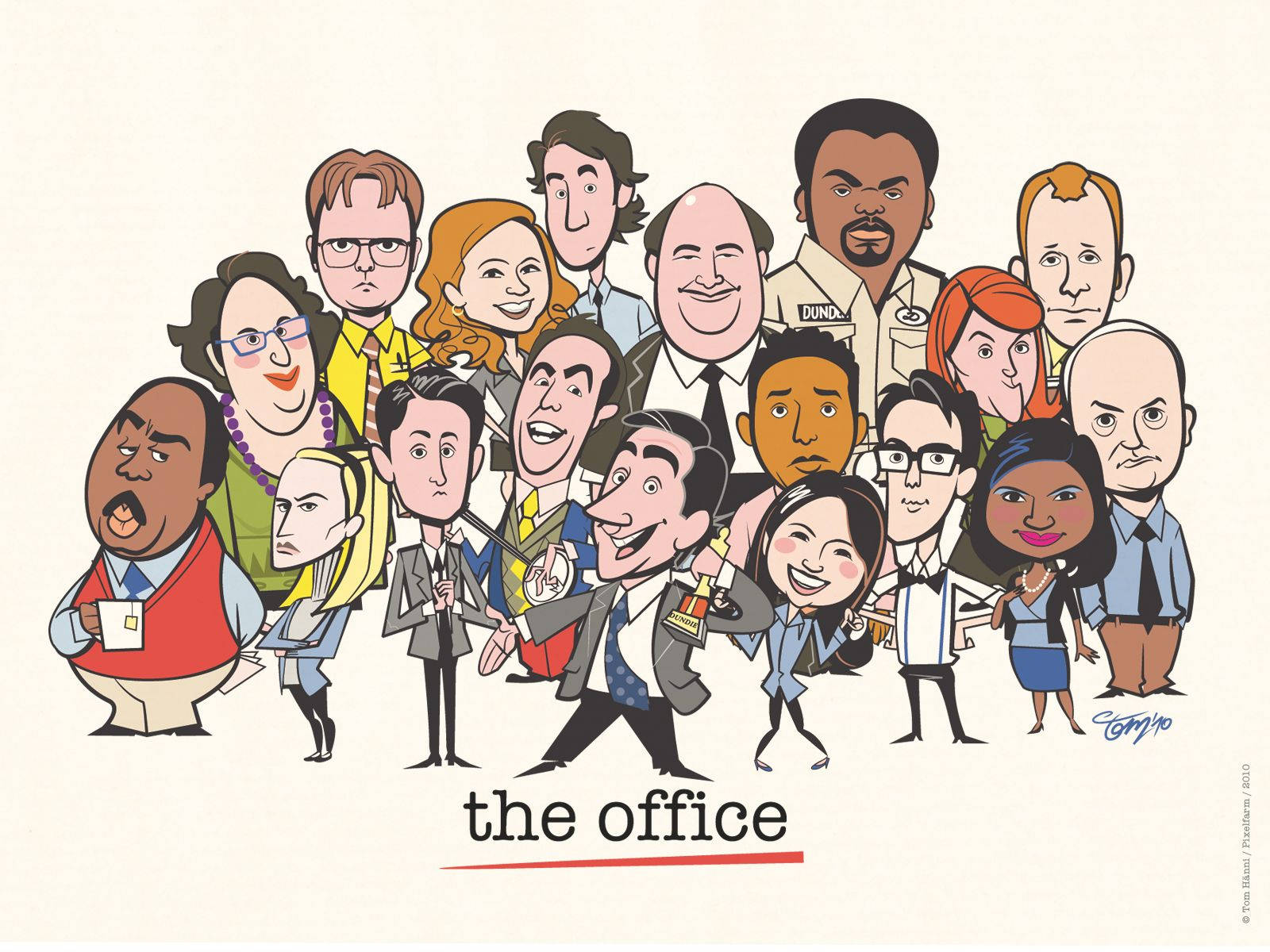 The Office Us Cartoon Cast Wallpaper