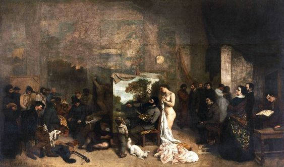 The Painter's Studio 1855 Famous Painting Wallpaper