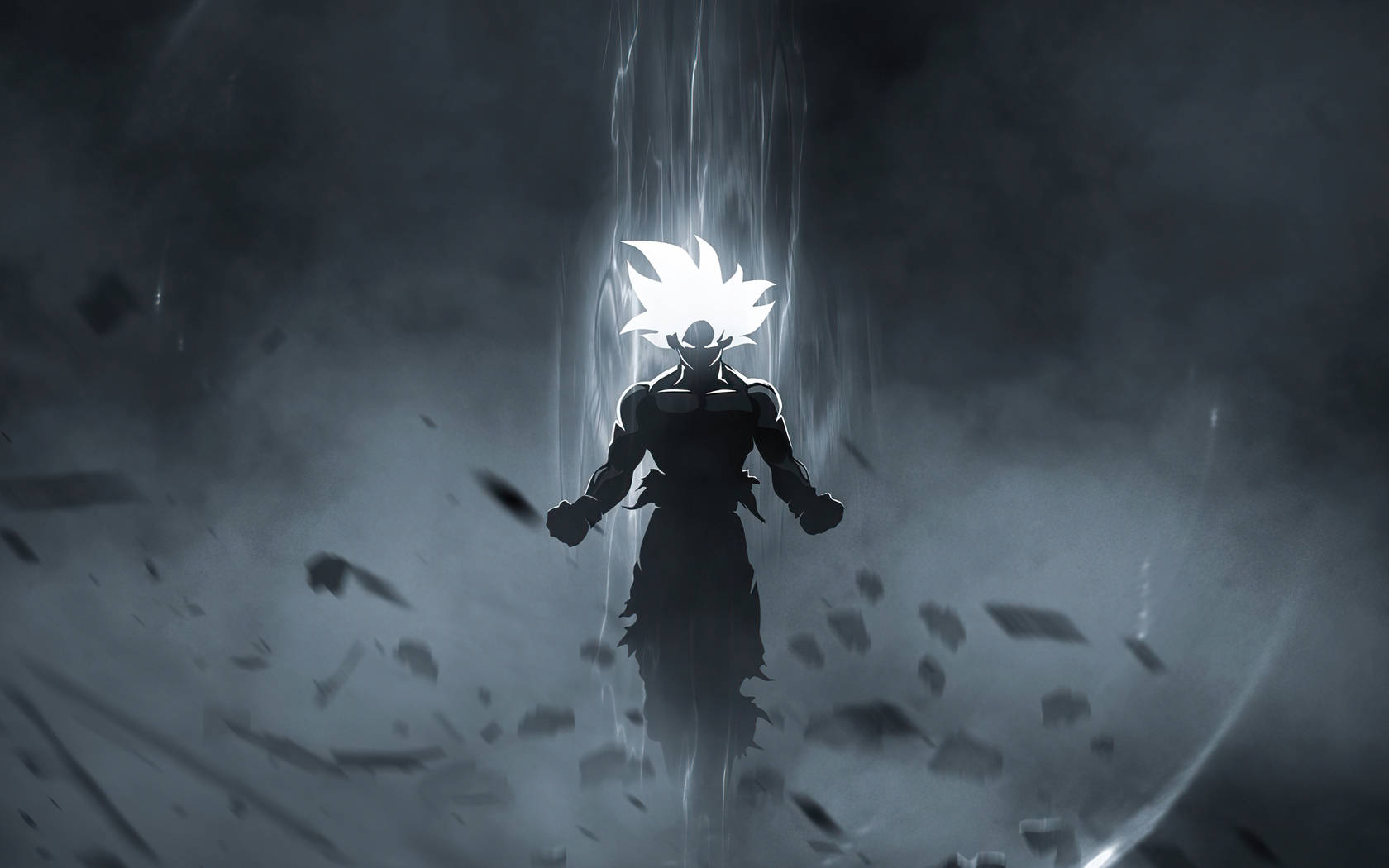 The Power Of Goku Black And White Wallpaper