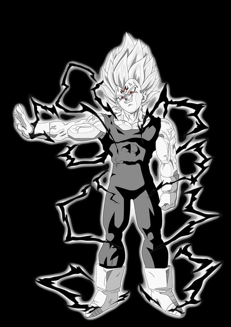 The Prince Of All Saiyans - Vegeta In Black & White Wallpaper