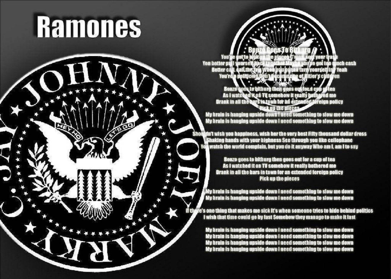 The Ramones Eagle With Bonzo Goes To Bitburg Lyrics Illustration Wallpaper