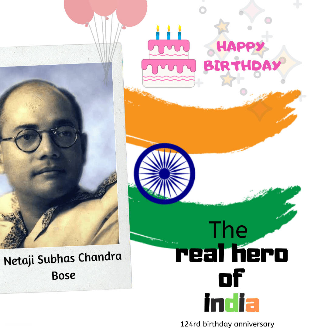 The Real Hero Of India Netaji Bose Photo Wallpaper
