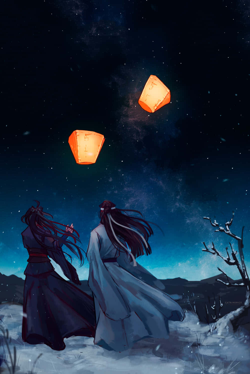 The Untamed Sky Lantern Scene Wallpaper