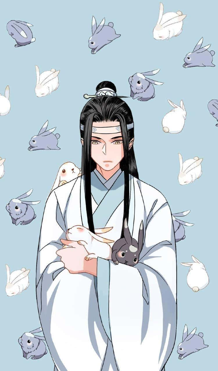 The Untamed Wangji With Bunnies Fanart Wallpaper