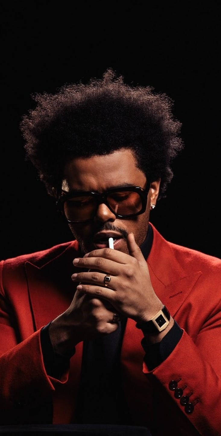 The Weeknd Lighting Up Cigarette Wallpaper