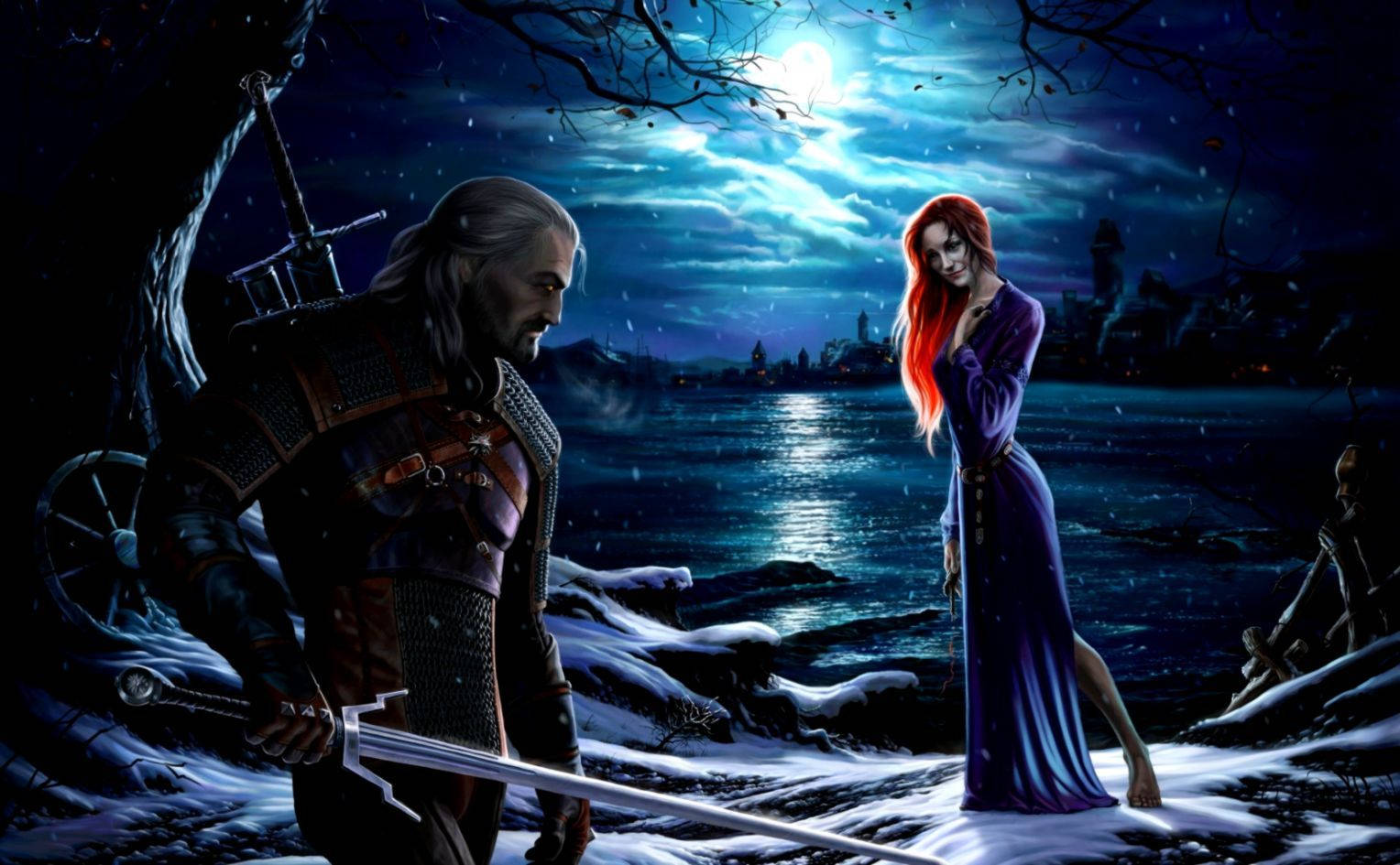 The Witcher Geralt And Bruxa Art Wallpaper