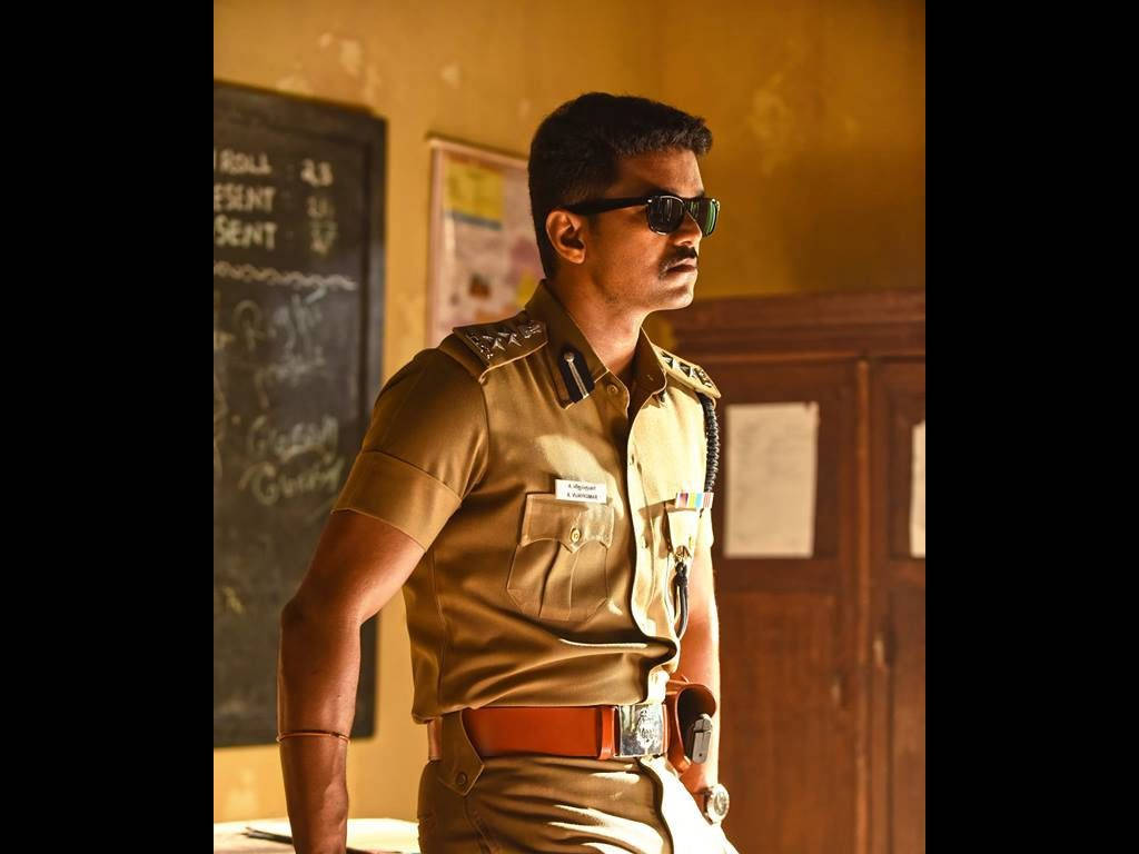 Theri Movie Uniformed Vijay Wallpaper