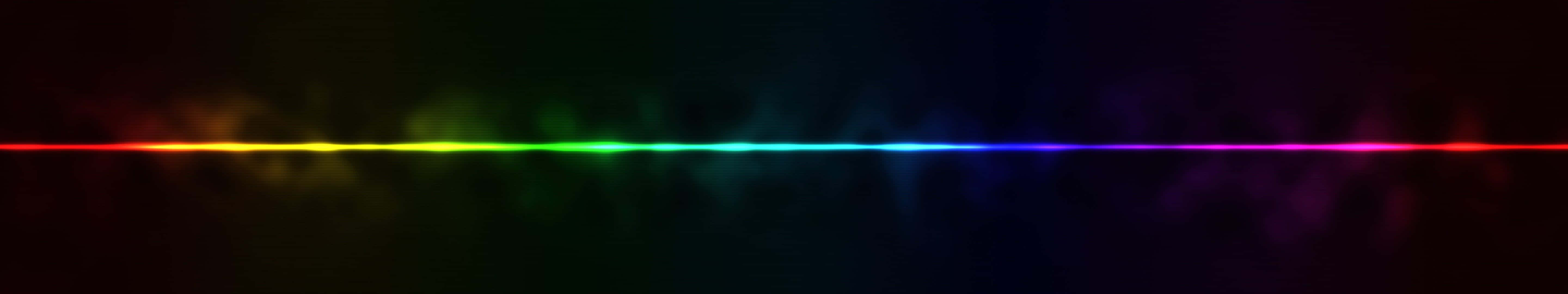 Thin Rainbow Line Dark Triple Monitor Wallpaper