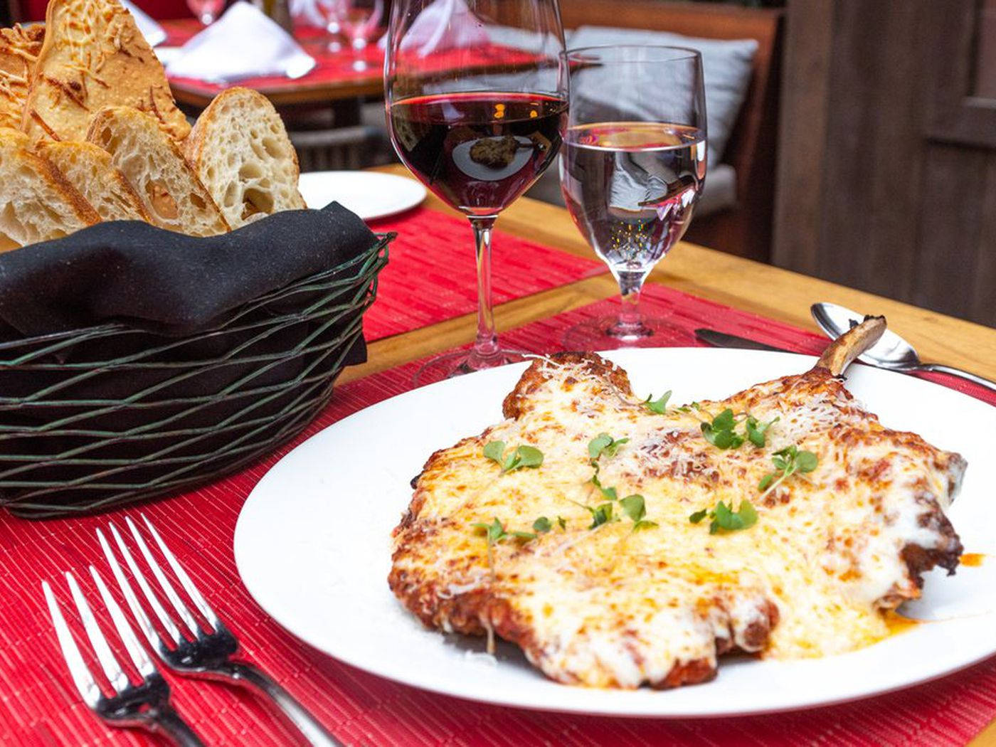 Thin Veal Chop Parmigiana Dinner Wallpaper