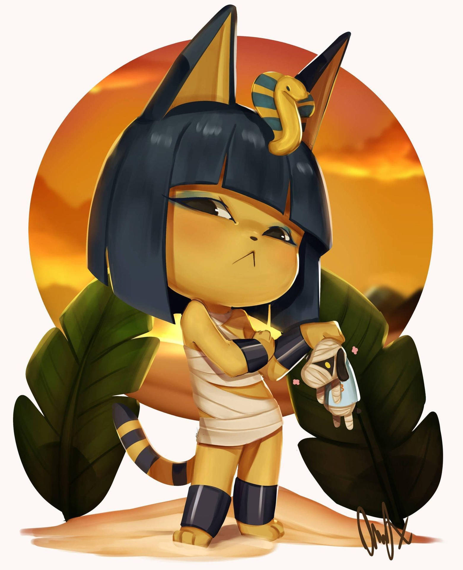 Thirsty Ankha Animal Crossing Wallpaper