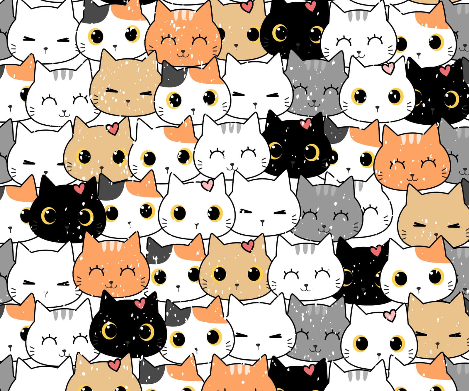 This Delightfully Cute Cat Pattern Will Bring A Smile To Your Face! Wallpaper