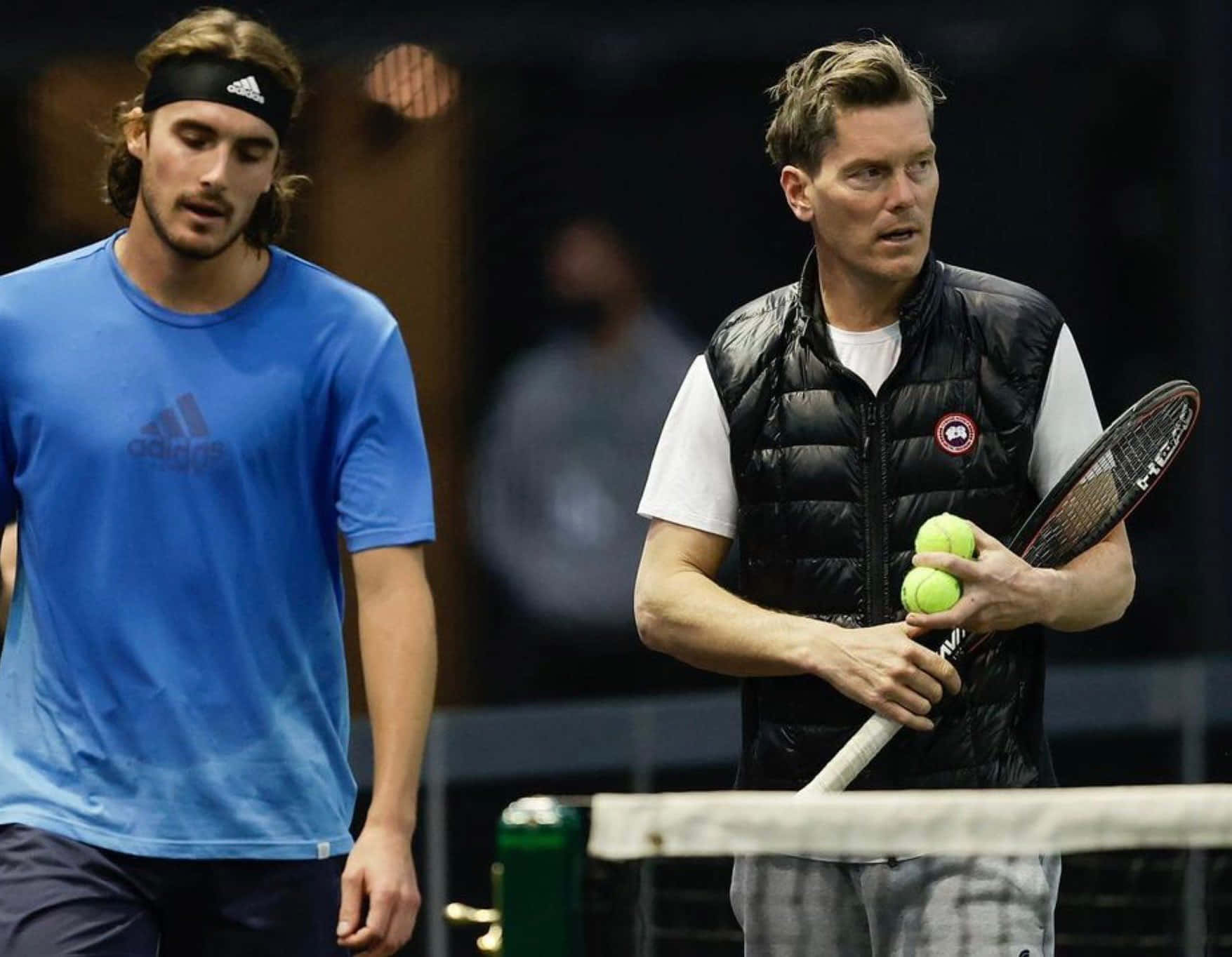 Thomas Enqvist Coaching Stefanos Tsitsipas Wallpaper