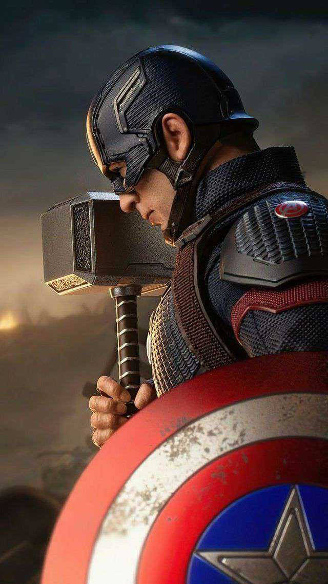 Thor Hammer And Captain America Iphone Wallpaper