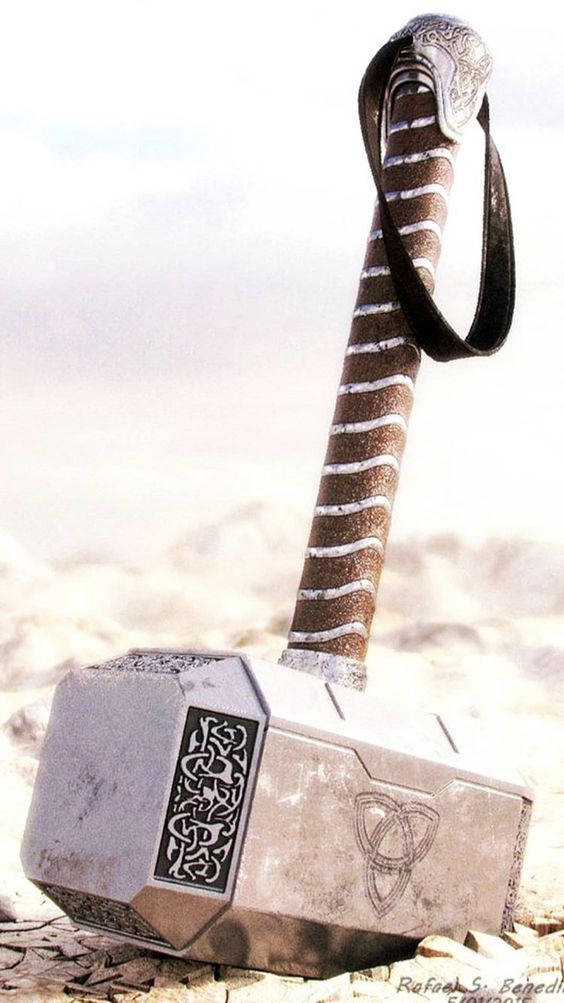 Thor Hammer On The Rocks Wallpaper