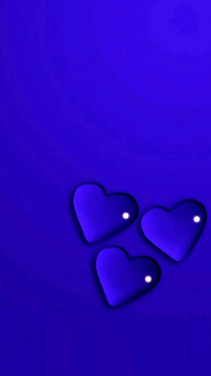 Three Blue Hearts Wallpaper