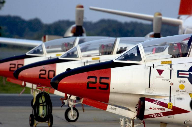 Three U S Navy Planes Parked Wallpaper