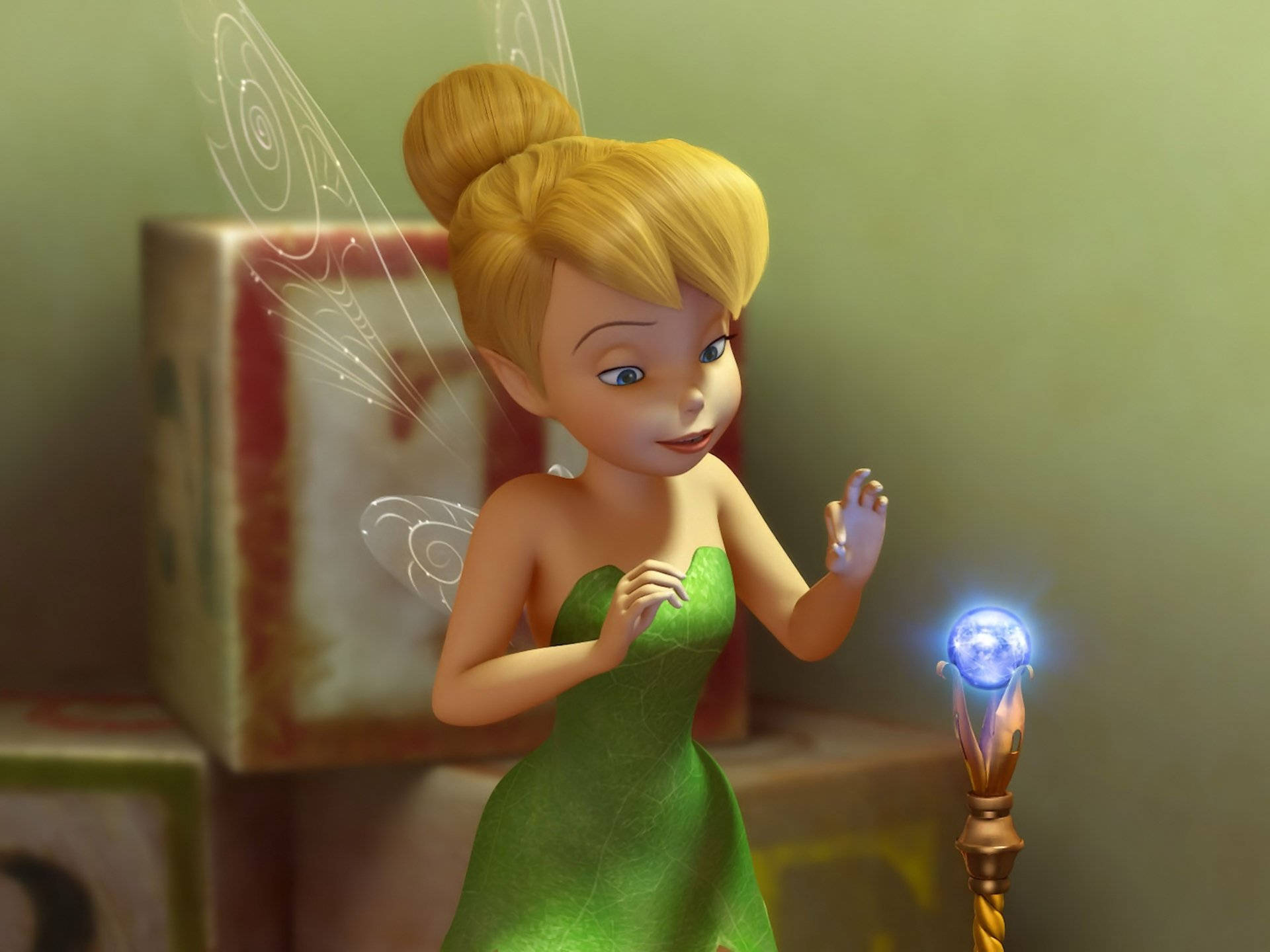 Download free Tinker Bell With A Crystal Staff Wallpaper - MrWallpaper.com