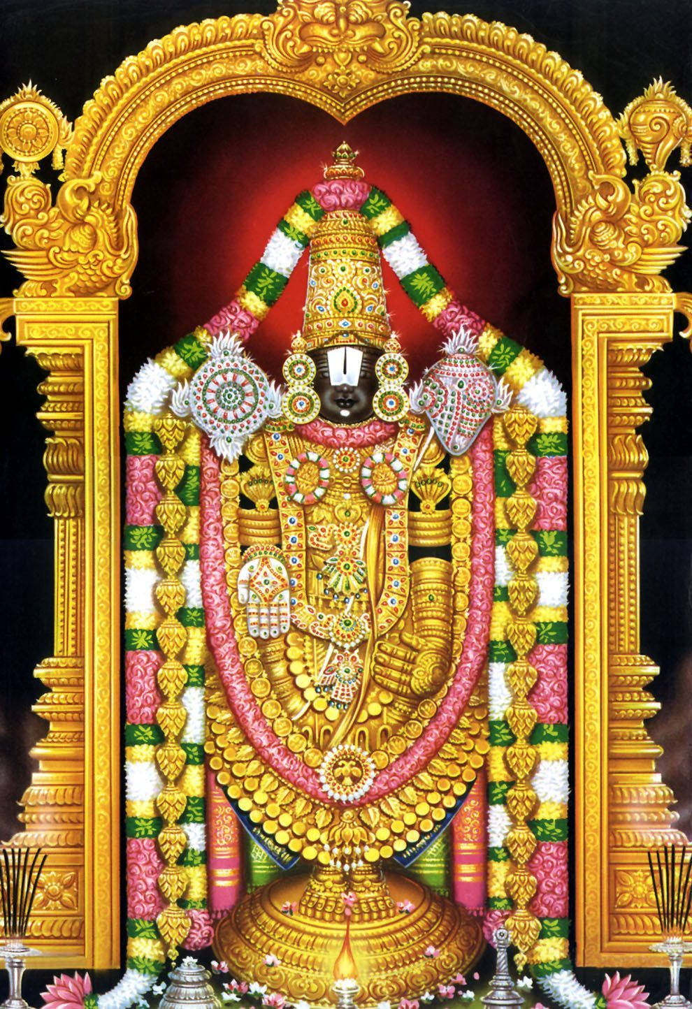 Tirupati Balaji Venkateswara Altar Wallpaper