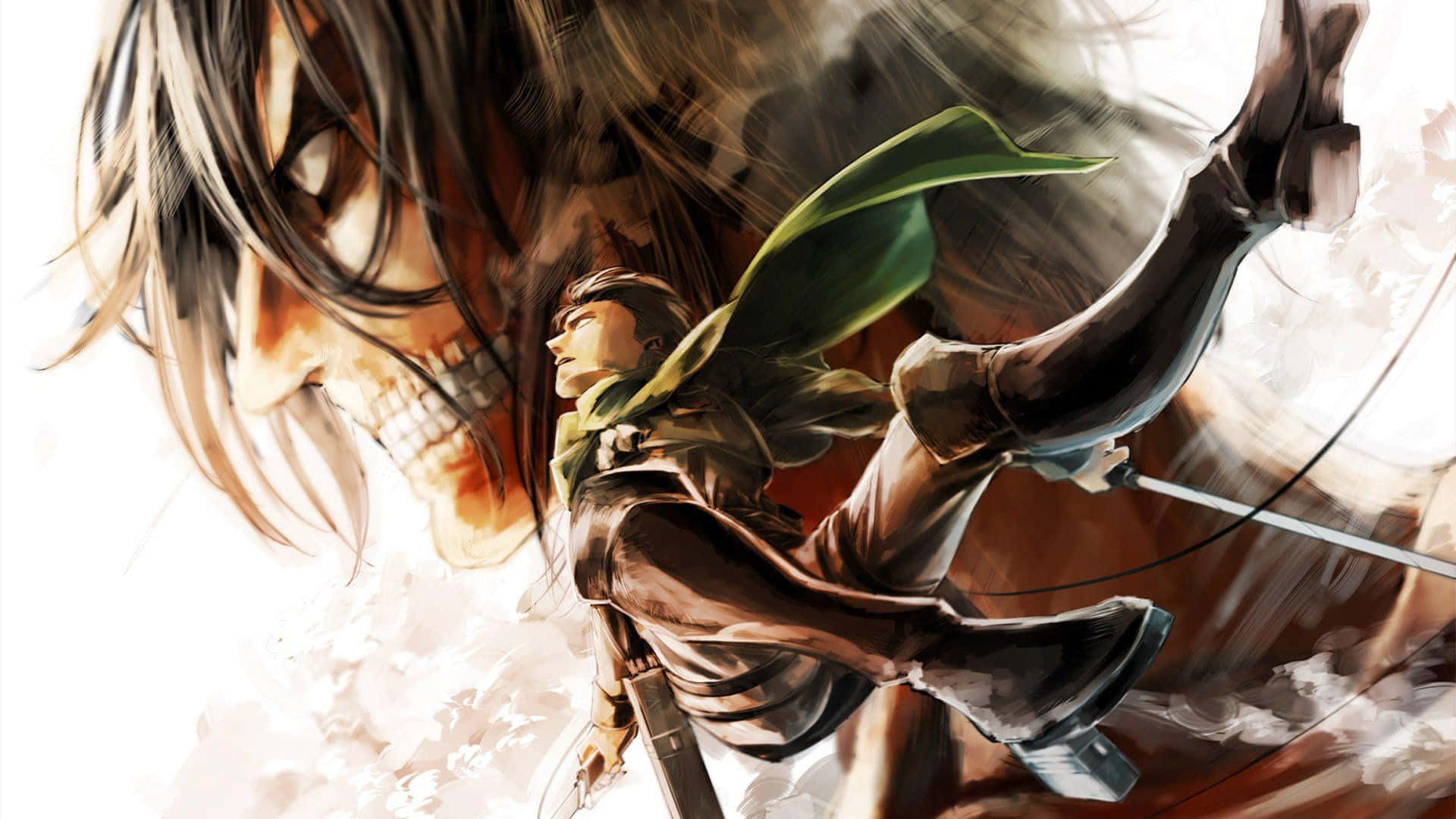 Download free Titan Eren Yeager And Levi Ackerman Wallpaper -  MrWallpaper.com