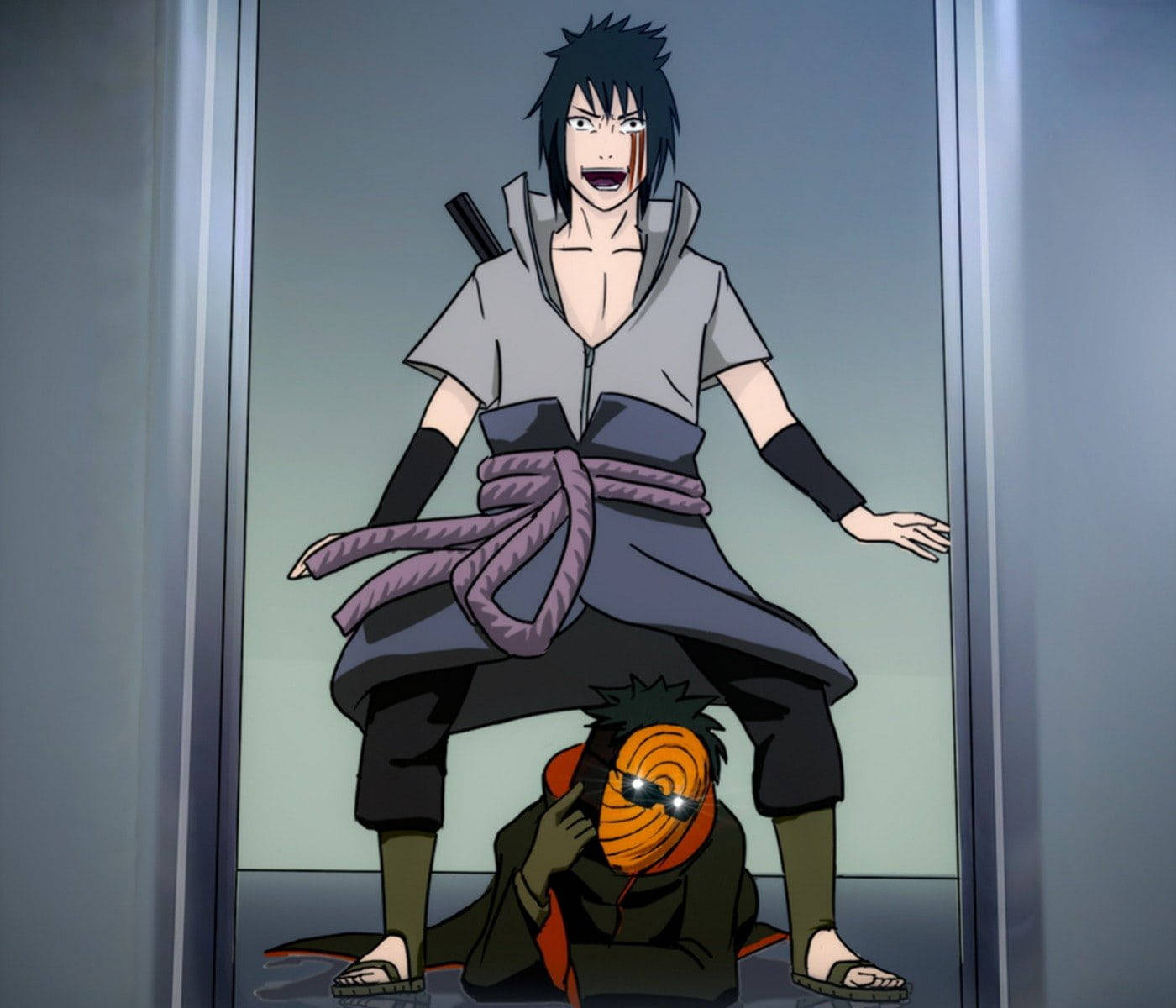 Tobi Naruto Sasuke Gangnam Style Elevator Wallpaper