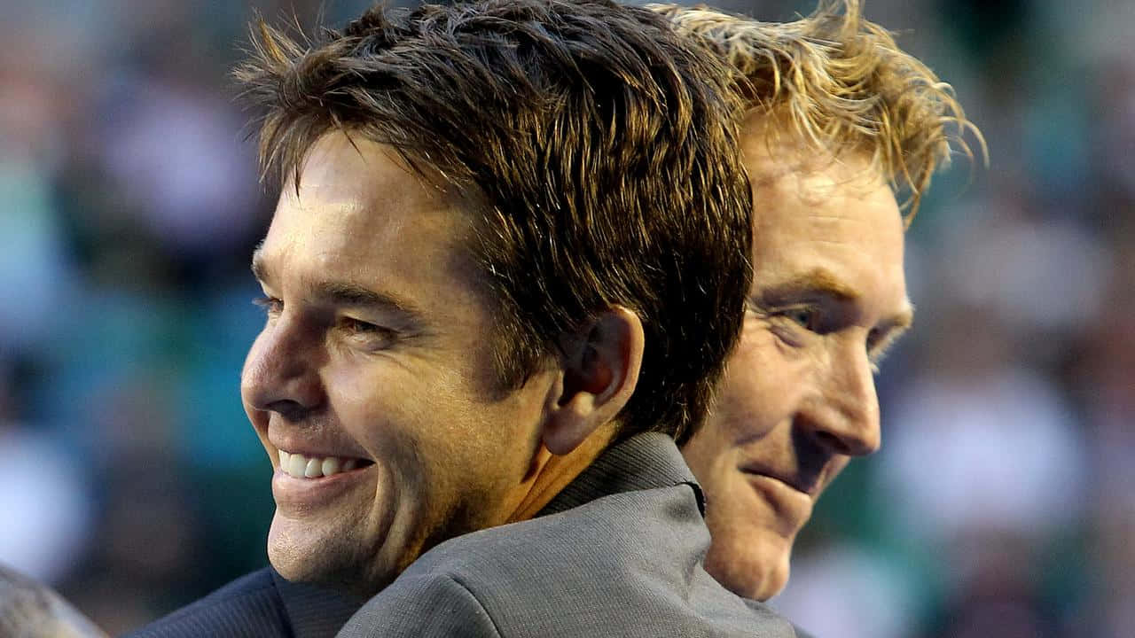 Todd Woodbridge Hugging Mark Woodforde Wallpaper