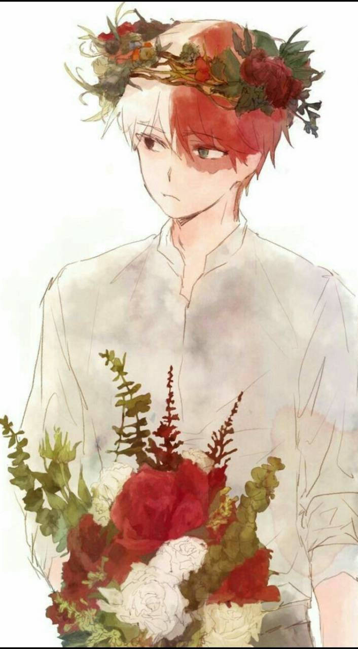 Todoroki Cute Floral Concept Wallpaper