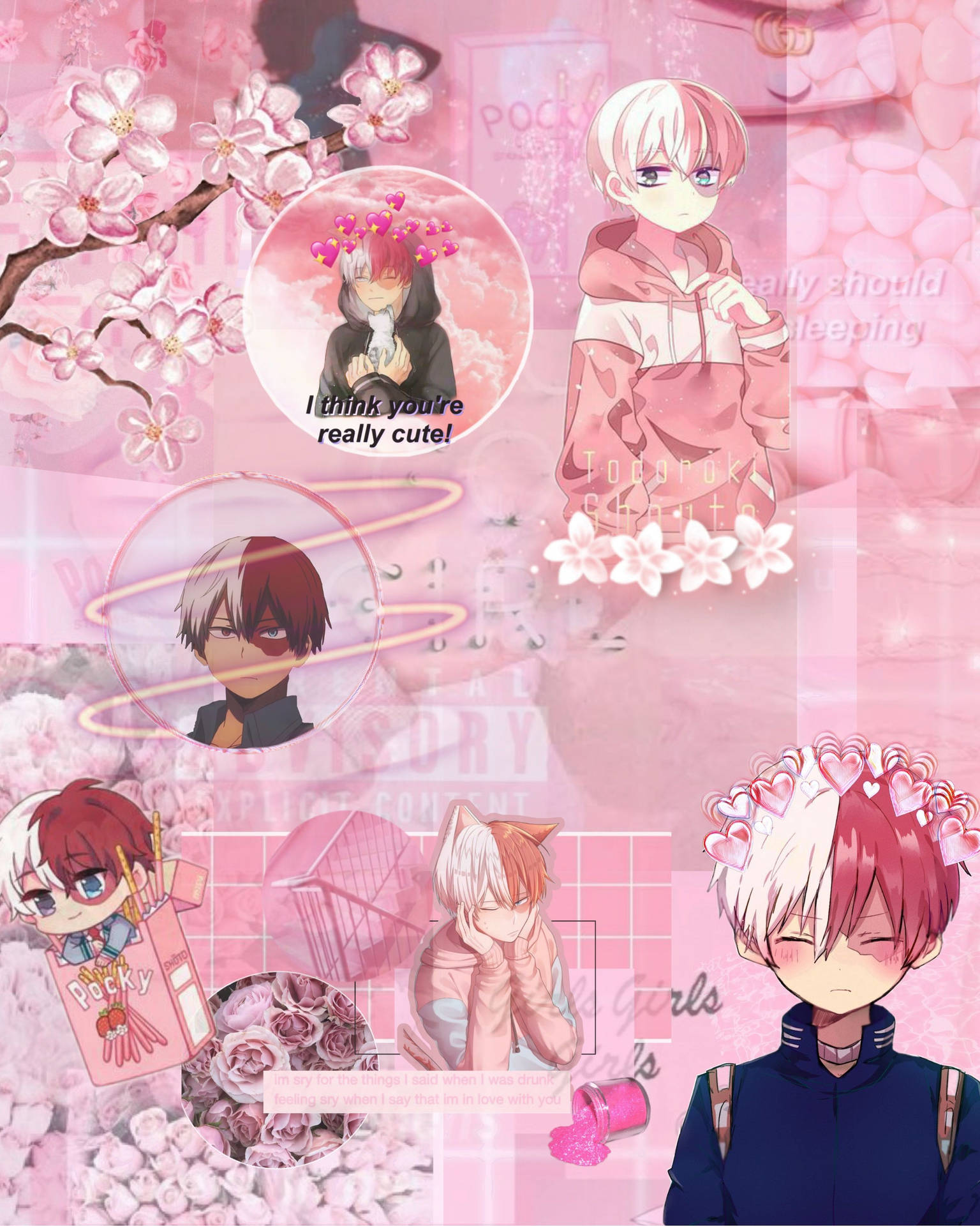 Download free Todoroki Cute Pink Aesthetic Wallpaper - MrWallpaper.com