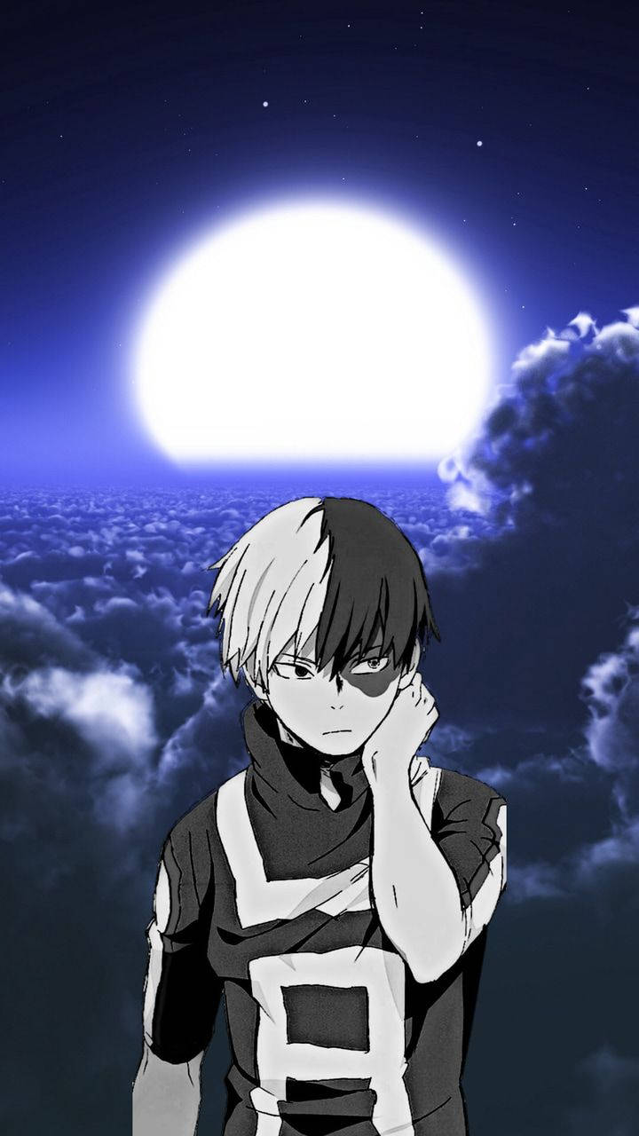 Todoroki Cute With Moonlight Sky Wallpaper