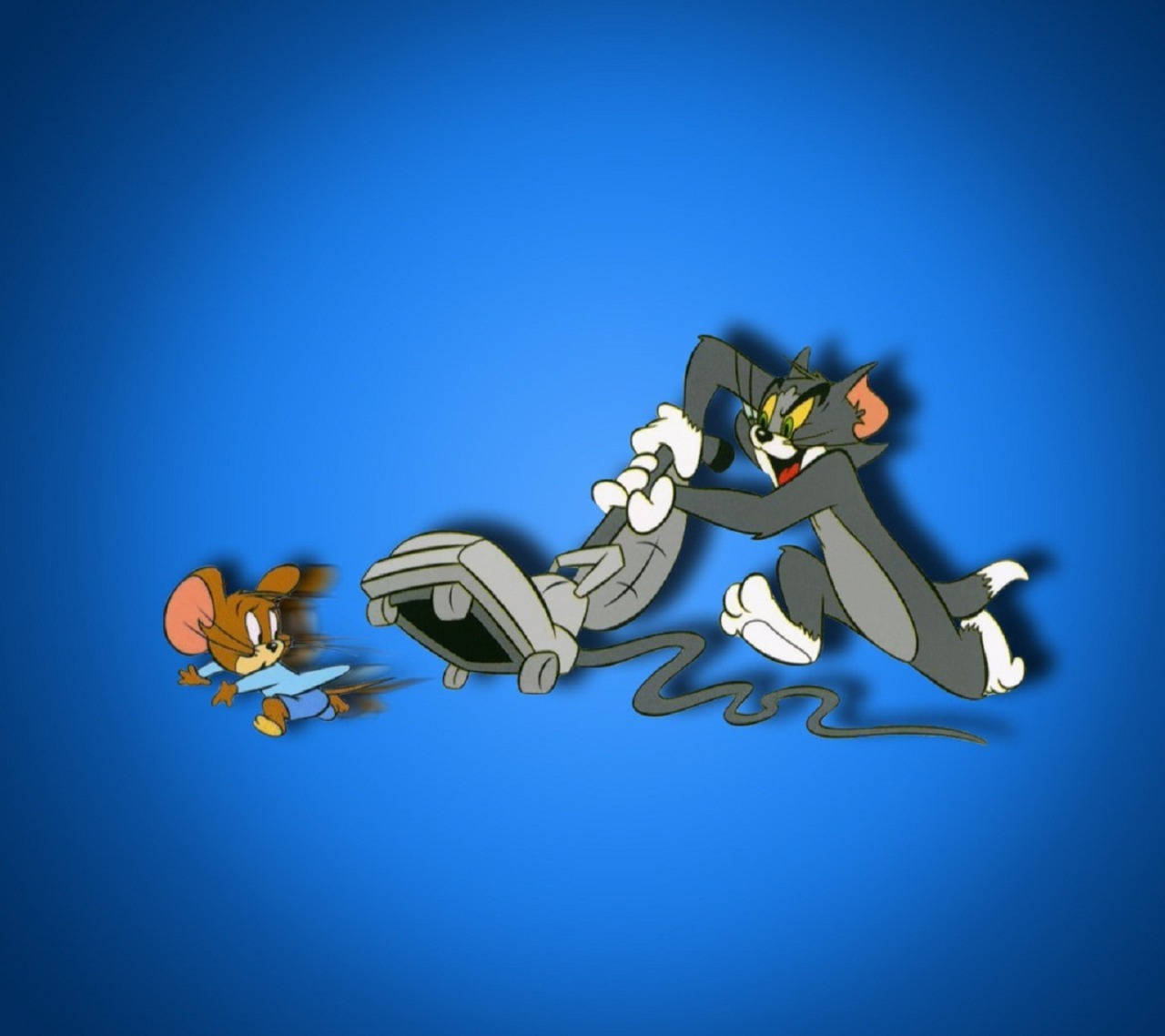 Tom And Jerry Cartoon Vacuum Chase Wallpaper