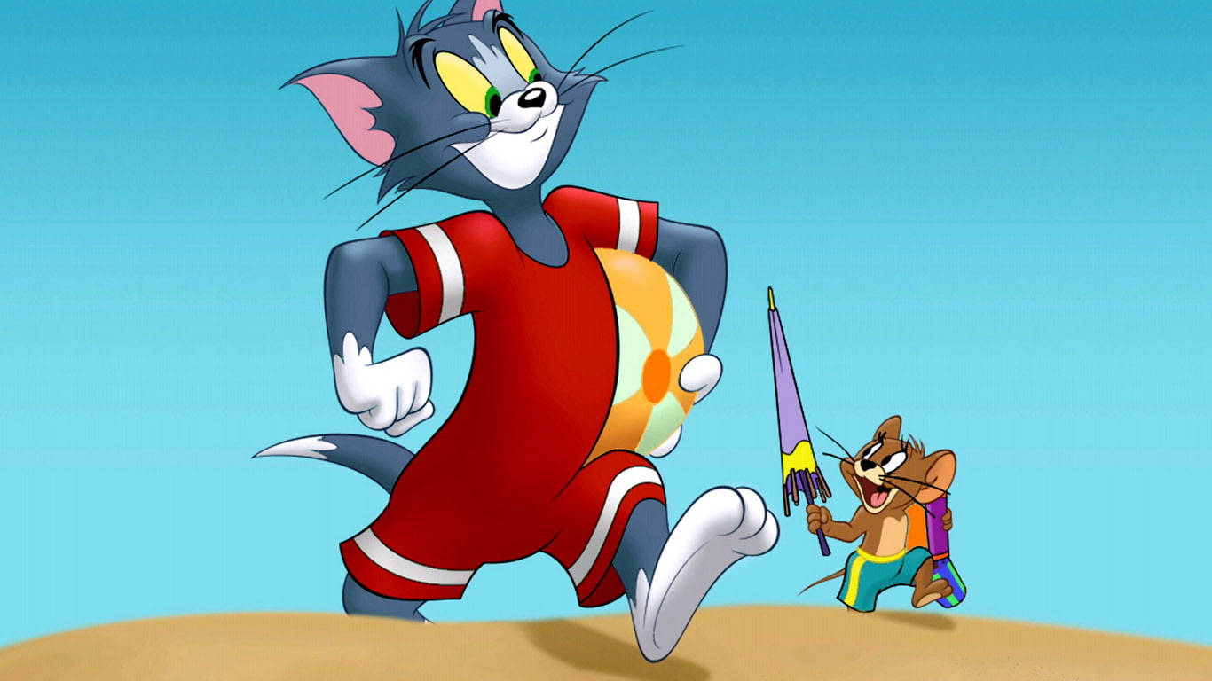Tom And Jerry Cute Beach Wallpaper