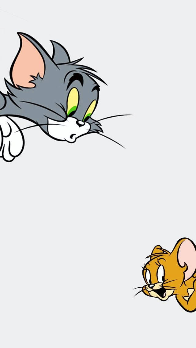 Tom And Jerry Cute Gray Wallpaper