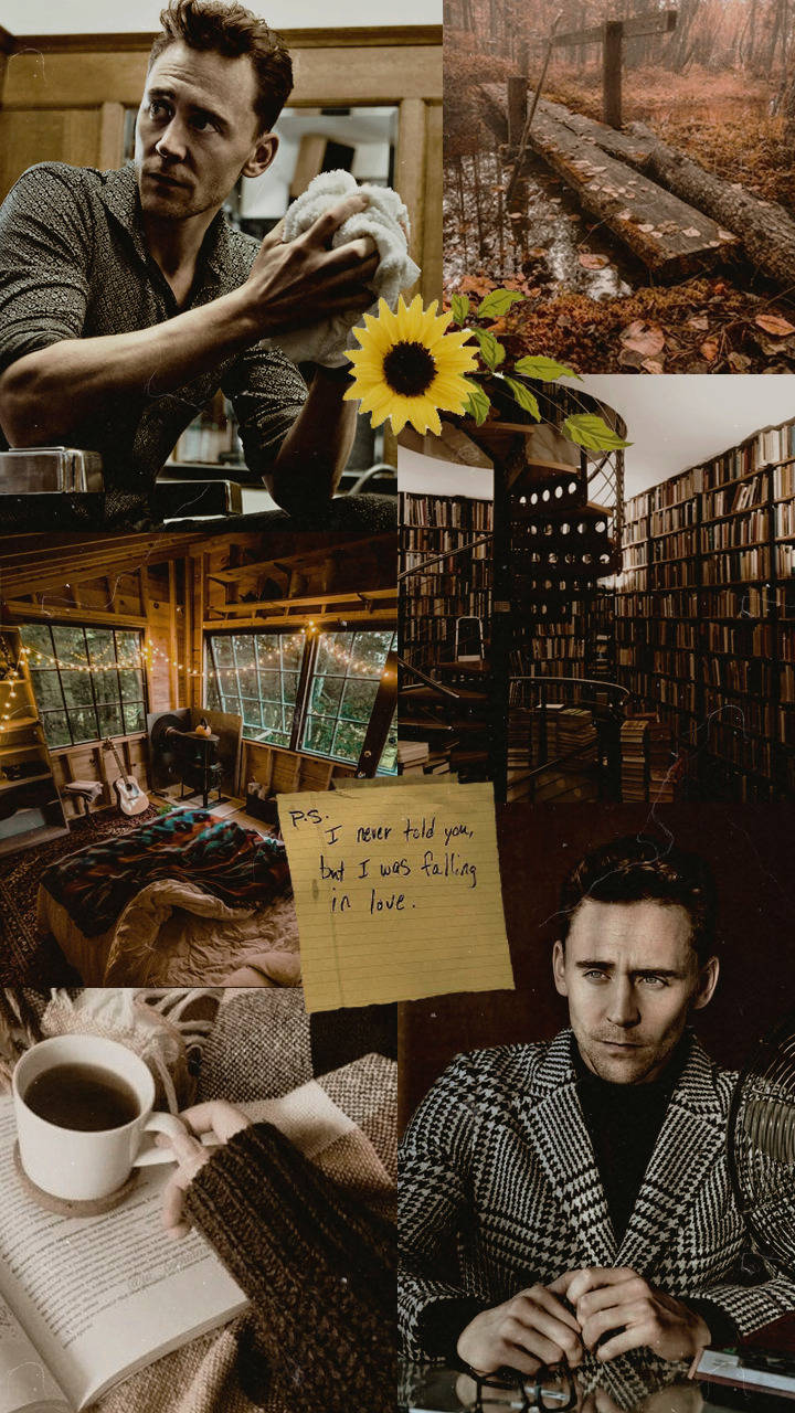 Tom Hiddleston Brown Aesthetic Wallpaper