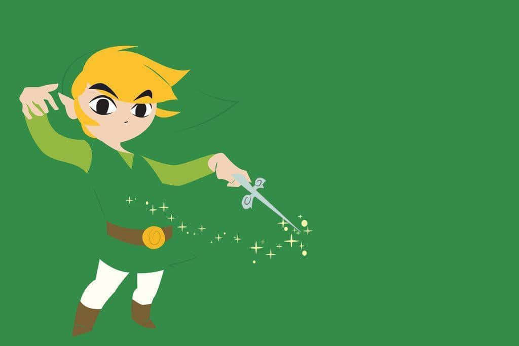 Toon Link Cloaking In The Background Wallpaper