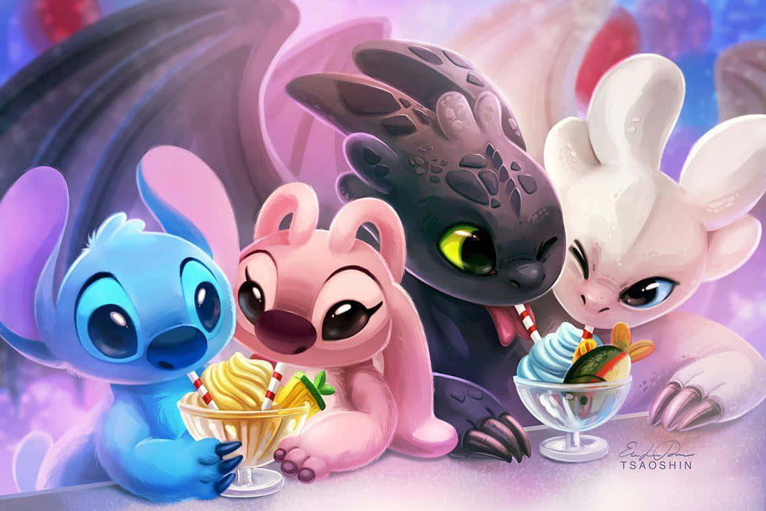 Toothless And Stitch Double Date Wallpaper