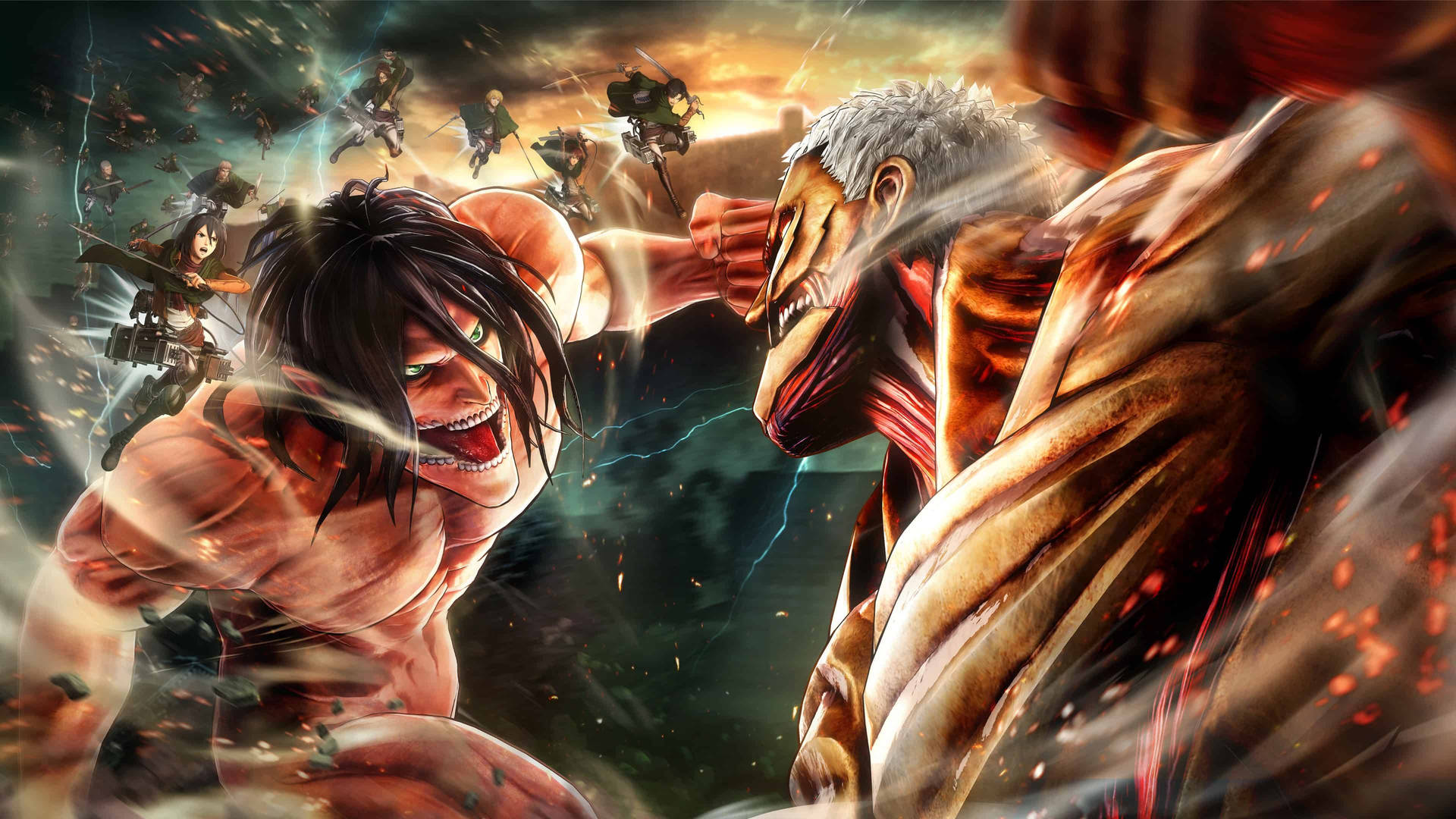 Download free Top Anime Attack On Titan Fight Wallpaper - MrWallpaper.com