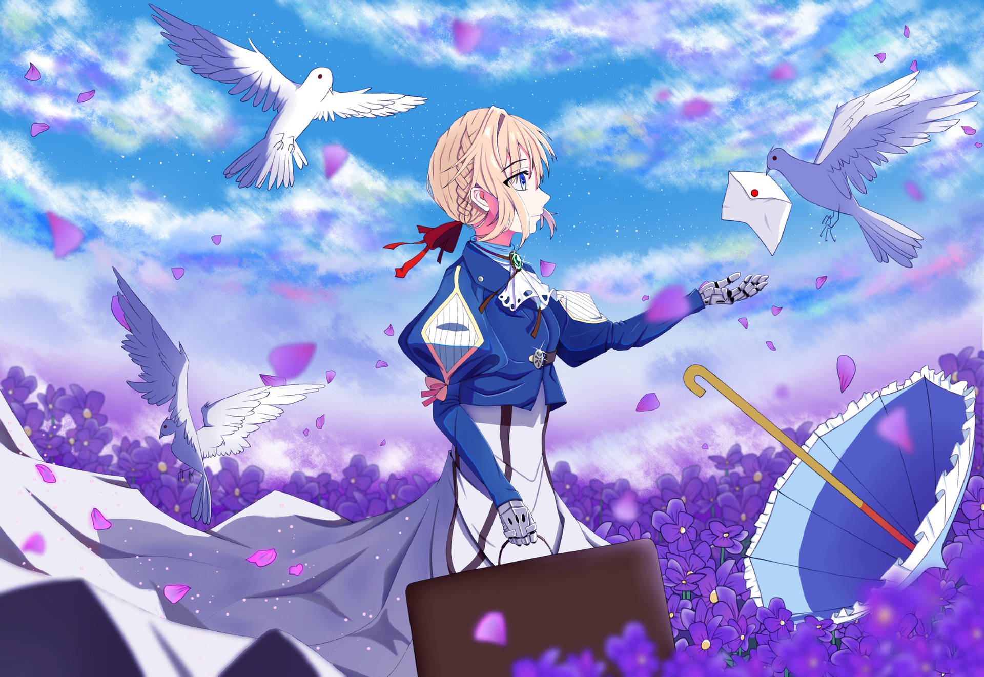 Download free Top Anime Violet Evergarden Purple Field Wallpaper -  MrWallpaper.com