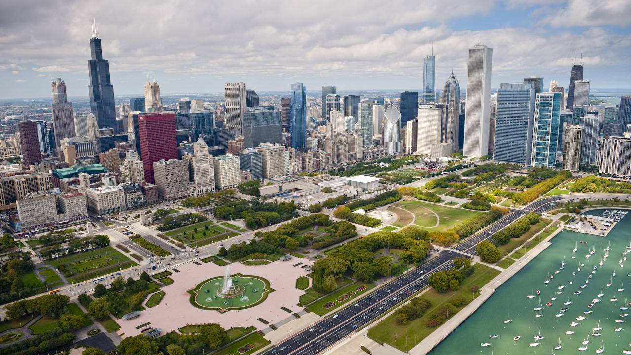 Top View Of River North Chicago, Illinois Wallpaper