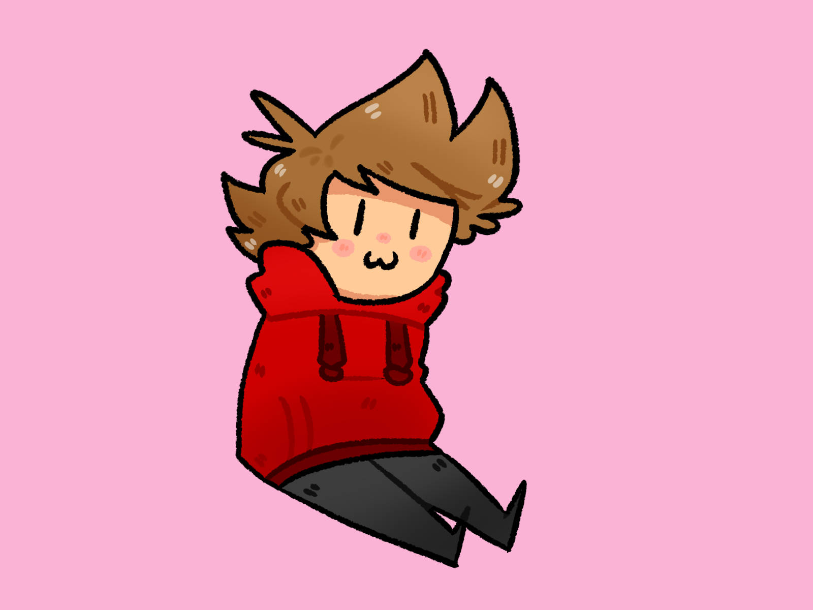 Tord From Eddsworld Wearing Red Hoody Wallpaper