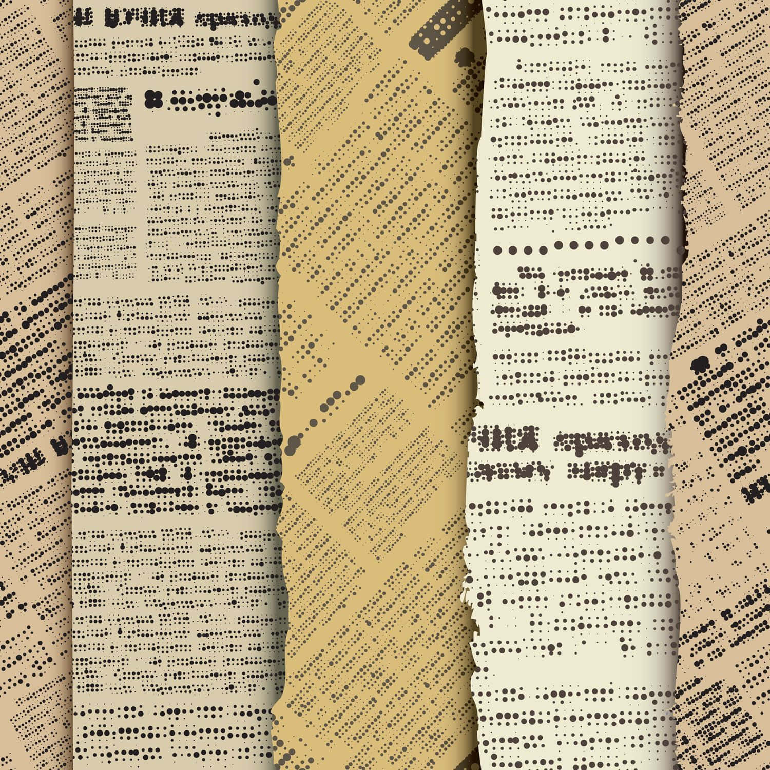 Torn Vintage Newspaper Wallpaper