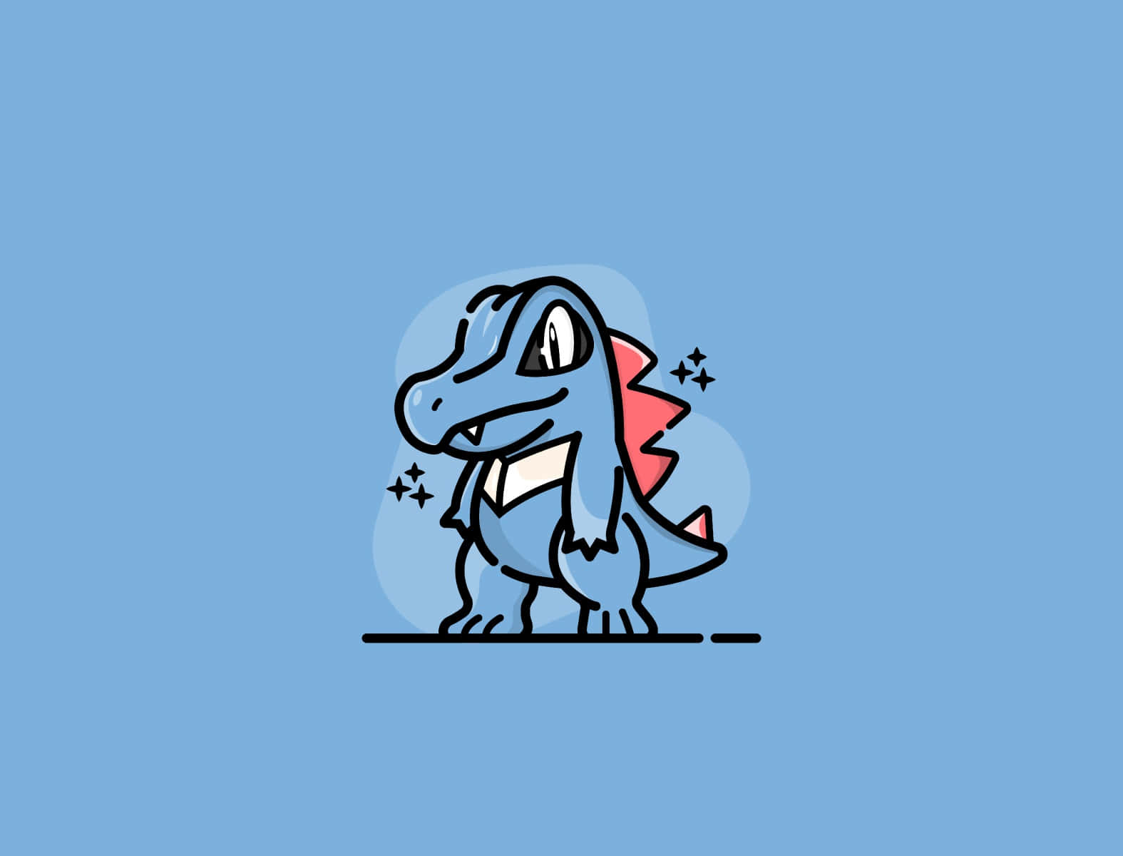 Totodile With Sparkles Graphic Wallpaper